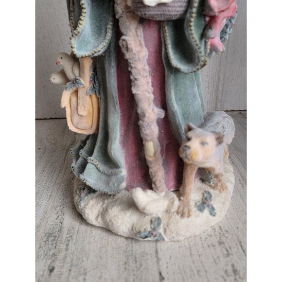 Vintage velvet santa claus dog bird xmas home decor mistletoe - Picture 2 of 14